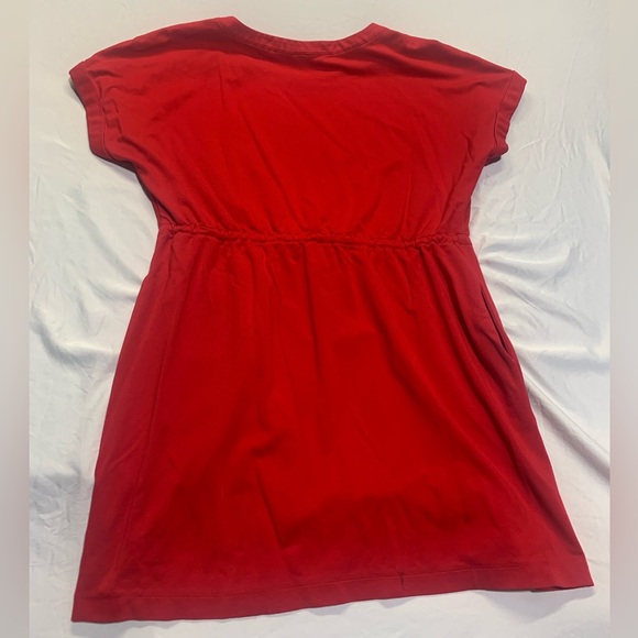 💚 Rachel Roy Red Drawstring Waist T-Shirt Dress - Size XL/TG - Picture 3 of 6